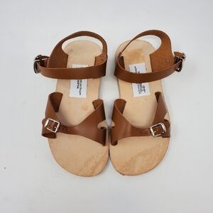MON PETIT CAPE COD SANDALS EFFORTLESS BUCKLE WATERPROOF LEATHER BROWN GIRLS 13 W